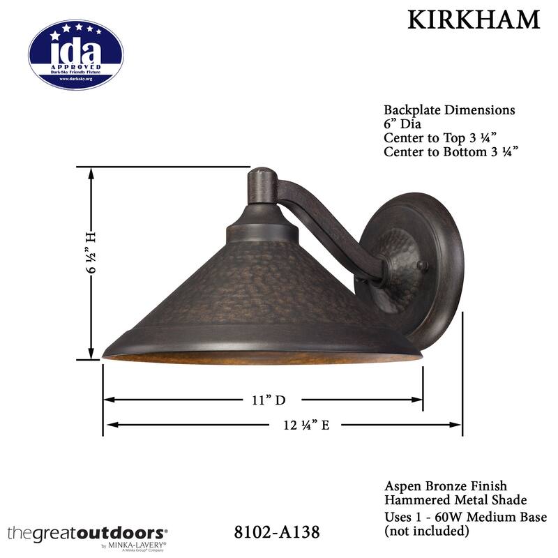 The Great Outdoors 1 Light 6.5" Height Dark Sky Compliant Outdoor Wall