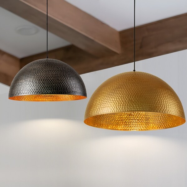 Hammered bronze pendant light top