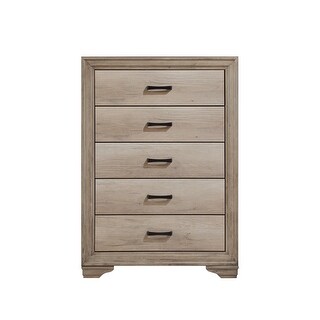Chest of 5 Drawers w Black Hardware Bedroom Furniture