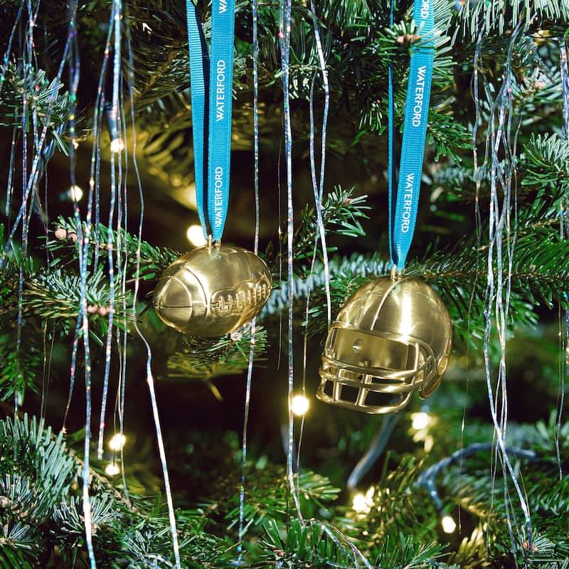 Waterford Football & Football Helmet Ornament, Set of 2