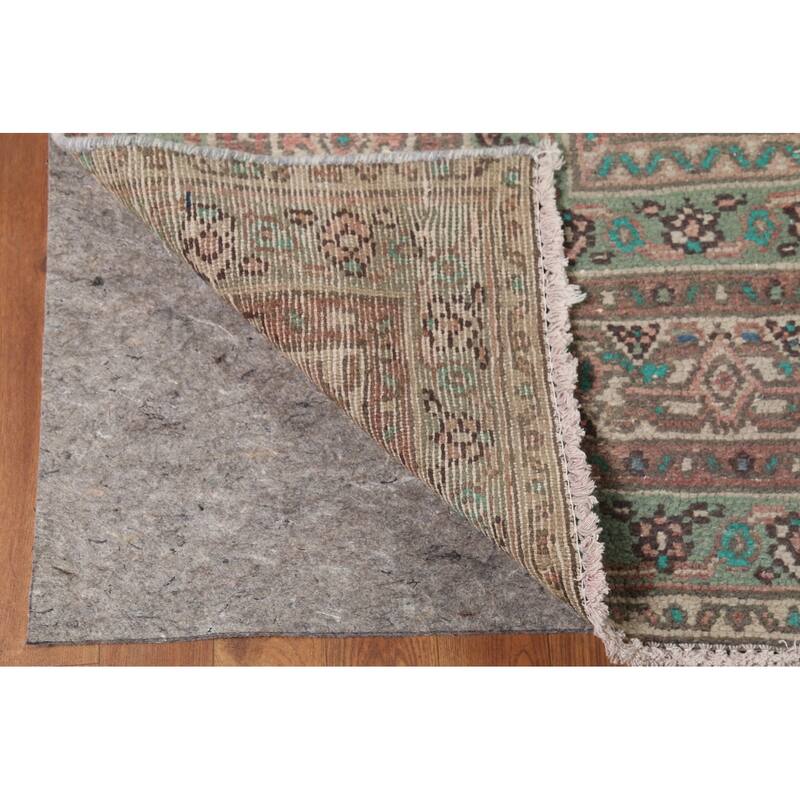 Pink Geometric Hamedan Persian Vintage Area Rug Handmade Wool Carpet - 8'5"x 11'4"