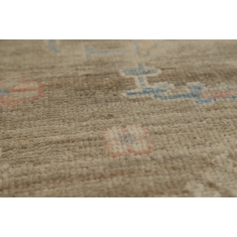 Vegetable Dye Oushak Turkish Rug Hand-Knotted Wool Carpet - 8'1"x 10'0"