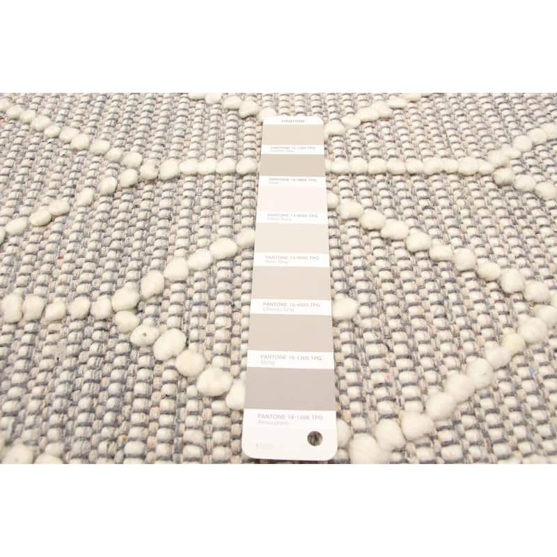 ECARPETGALLERY Braid weave Sienna Grey Wool Rug - 6'0 x 8'5