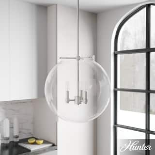 Hunter Sacha 3-Light Globe Pendant - Kitchen Island, Dining Room, Entry - Contemporary, Transitional