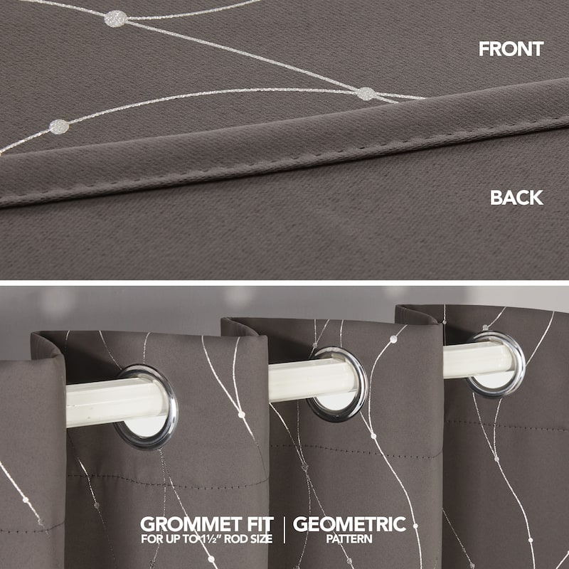Deconovo Wave Line with Dots 52 Width Curtains Pair(2 Panel)