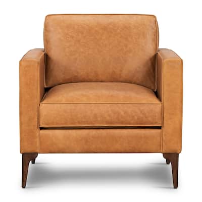 Poly & Bark Mateo Lounge Chair - Full Grain Genuine Italian Leather