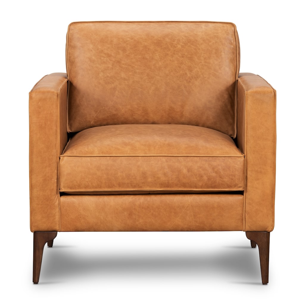 Poly & Bark Mateo Lounge Chair - Full Grain Genuine Italian Leather