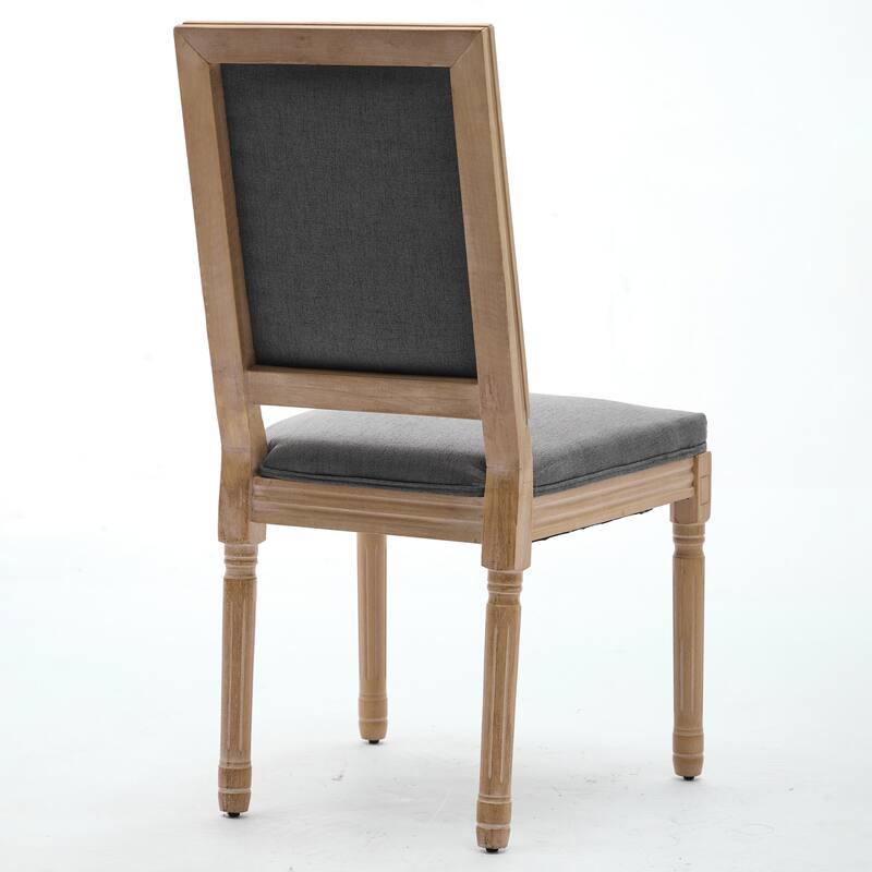 Dining Chairs with Backrest and Carved Solid Wood Frame (Set of 2)