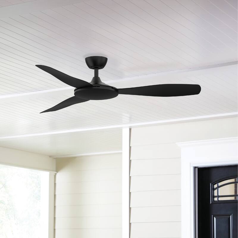 Fanimation GlideAire 52 inch Indoor/Outdoor Smart Ceiling Fan with Remote - Black