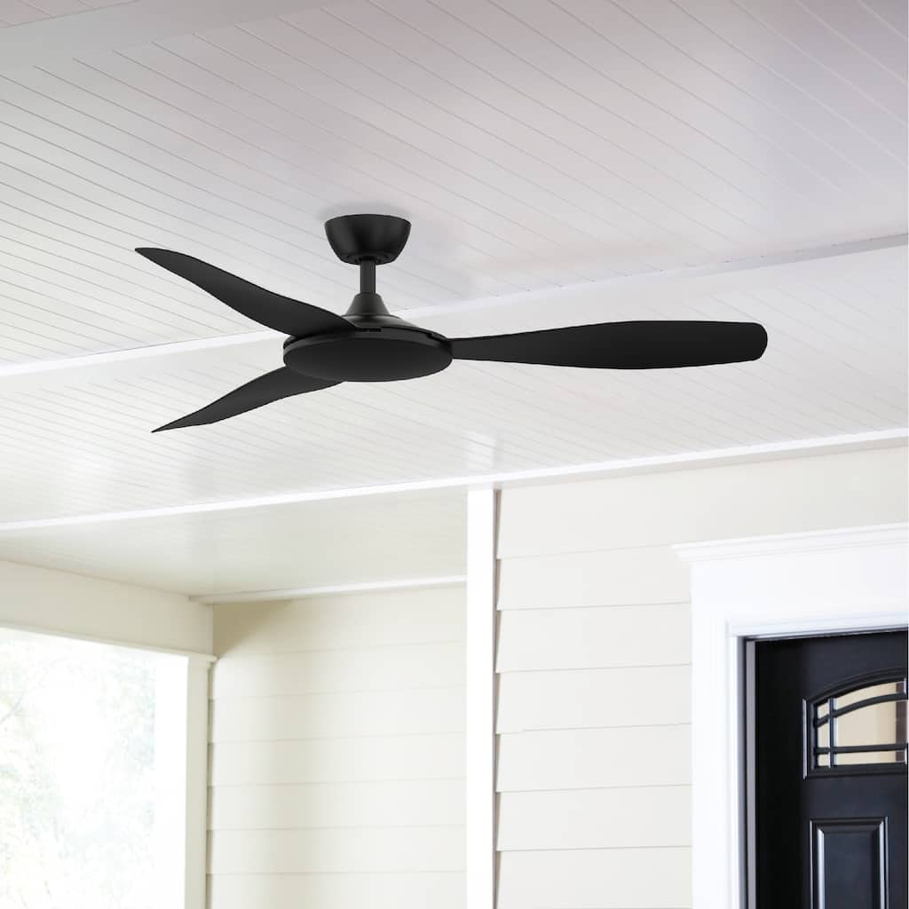 Fanimation GlideAire 52 inch Indoor/Outdoor Smart Ceiling Fan with Remote - Black