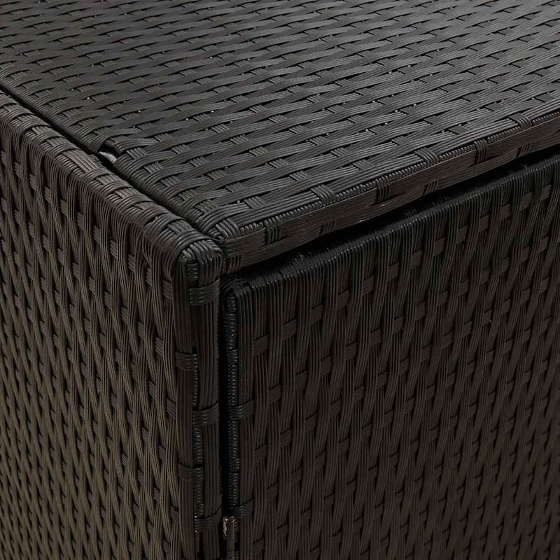 vidaXL Garden Storage Cabinet Black 78"x21.9"x31.5" Poly Rattan