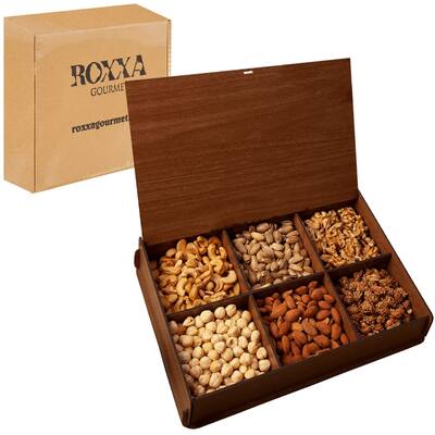 Roxxa Gourmet Nuts Holiday Snack & Dessert Platter - Gift Basket - 13.6 x 9.1 x 2.7 inches