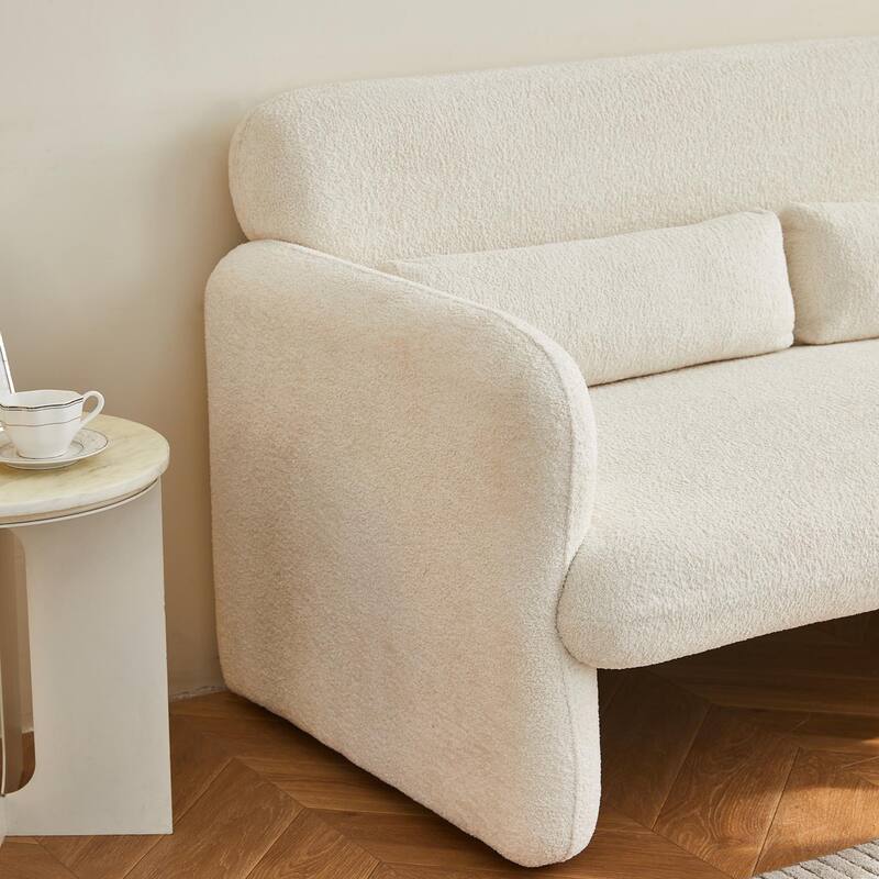 Accent Chair, Curved Back Single Armchair, Plush Upholstered
