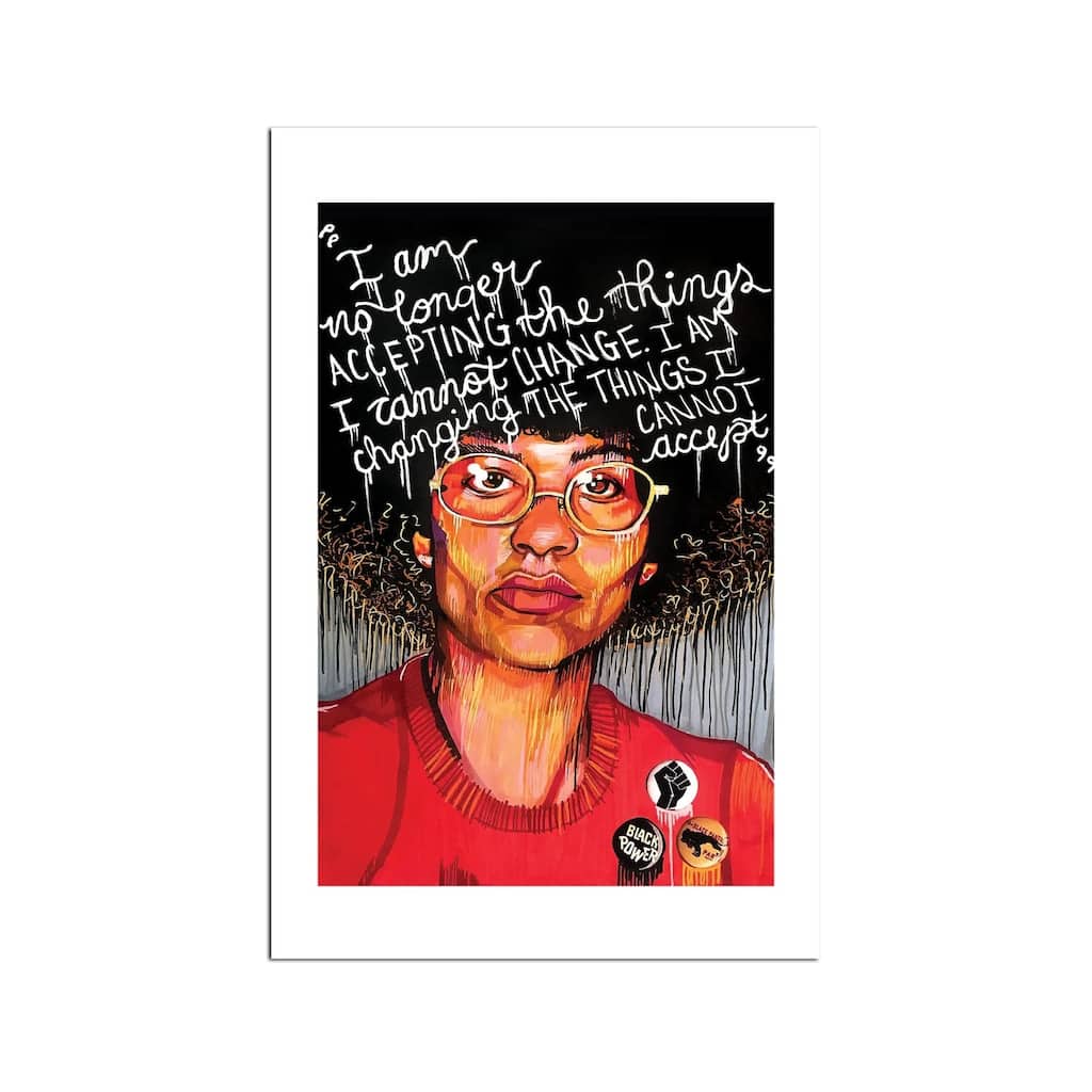 Angela Davis Fine Art Paper Print by Domonique Brown - Multi