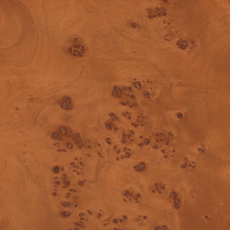 Fuentes Real Burl Wood Bed Frame - Modern Low-Profile Platform Bed with Accent Footboard, Mid-Century Inspired Furniture, Queen