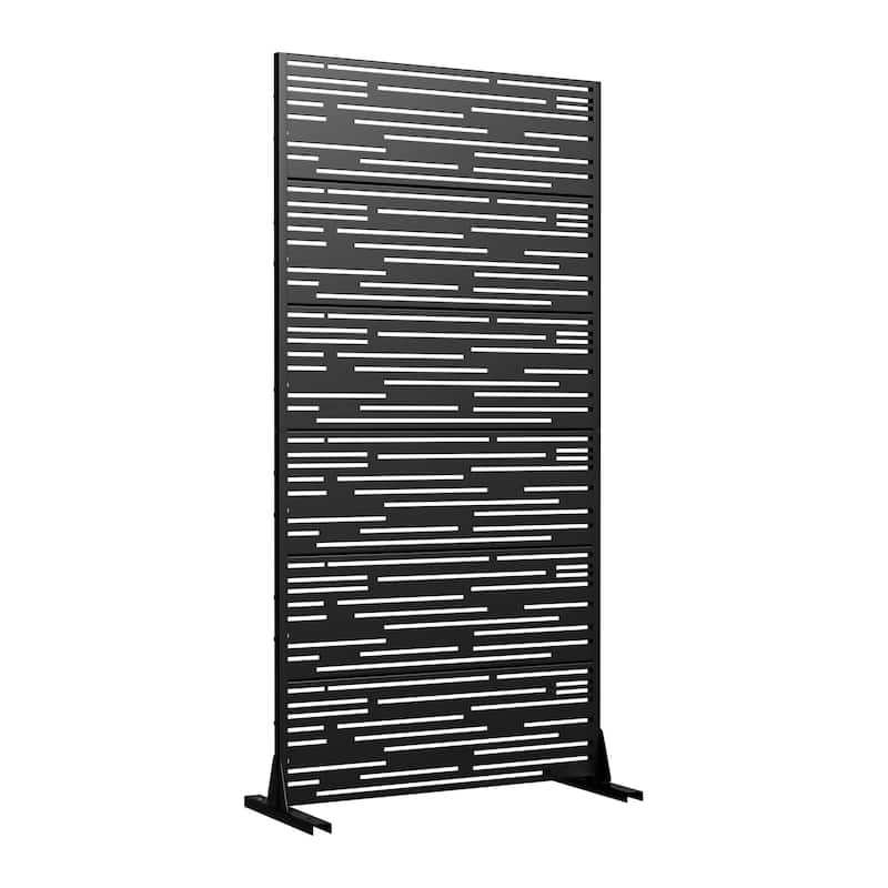 Dovelina 6ft.x 4ft. Outdoor Freestanding Metal Privacy Screen Decorative Garden Fence