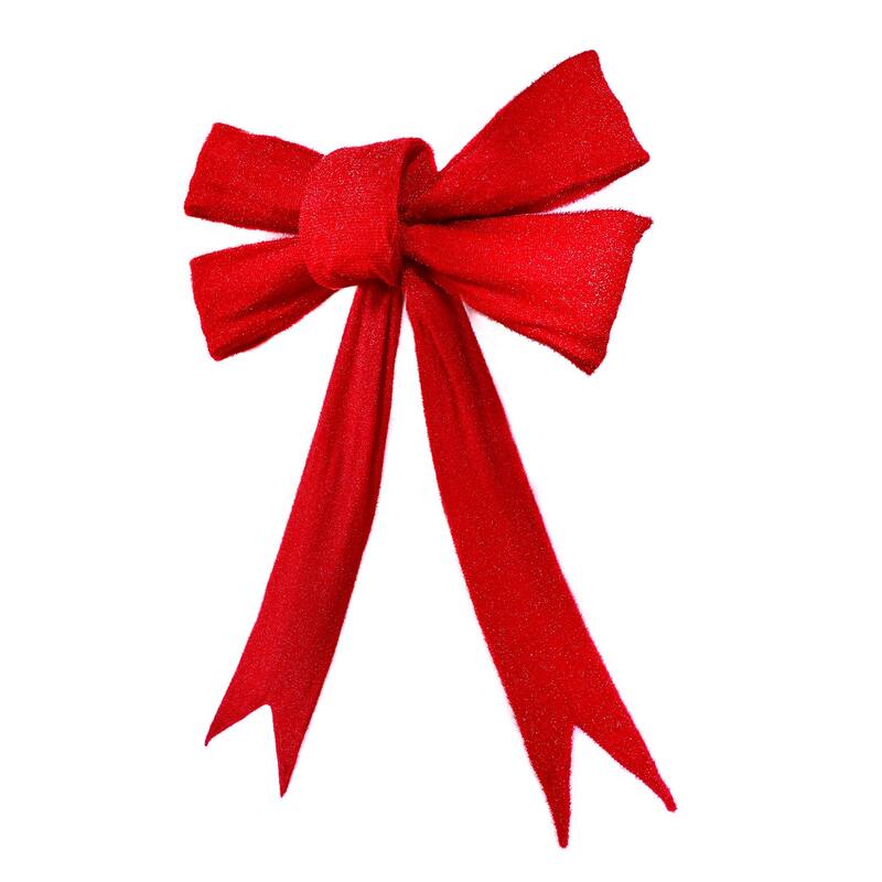 LED Lighted Bow Christmas Outdoor Wall Decoration - 126" - Red