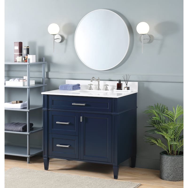 36" Tennant Brand Durand Modern Navy Blue Bathroom Sink Vanity