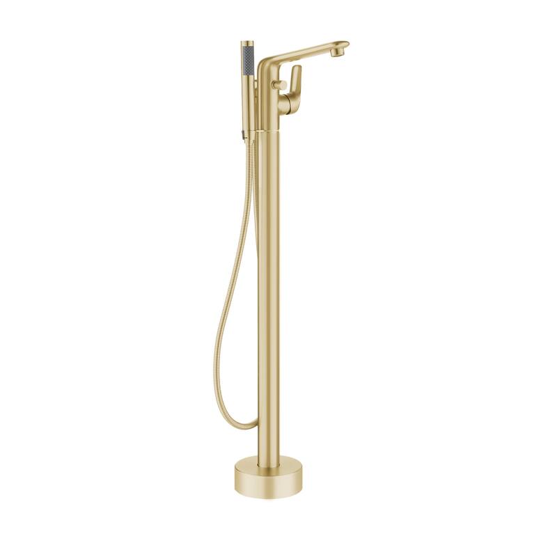 CASAINC Single-Handle Freestanding Floor-Mount Roman Tub Faucet with Handheld Shower