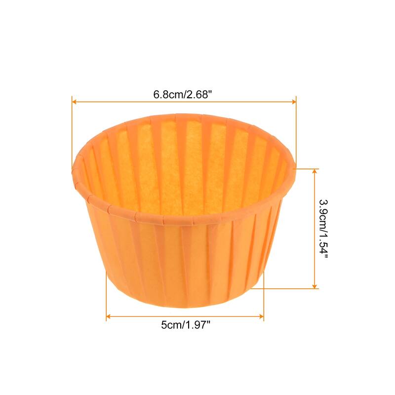 100Pcs Cupcake Baking Cups 3.5oz Standard Size Paper Cupcake Liners - Orange