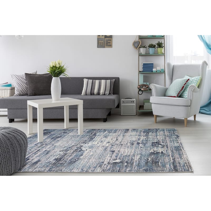 Noori Rug High-low Westfield Jasper Rug - 7'8" x 10'0" - Silver/Teal Green