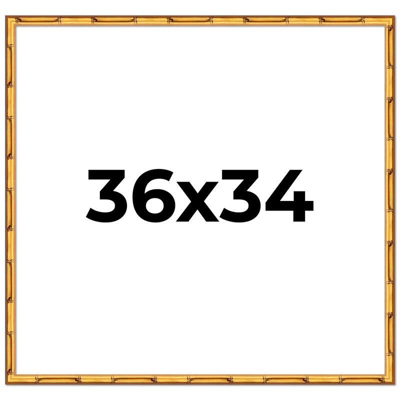 36x34 Frame Gold Bamboo Solid Wood Picture Frame | 1 Inch Moulding