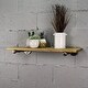 preview thumbnail 20 of 47, Somerville Farmhouse Industrial Wall Shelf 30-Inch Wide - Natural Wood with Brushed Brass and Grey Metals