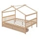 preview thumbnail 40 of 43, Full Size Wooden House Bed with Storage Drawers - Imaginative Kids Bed Frame