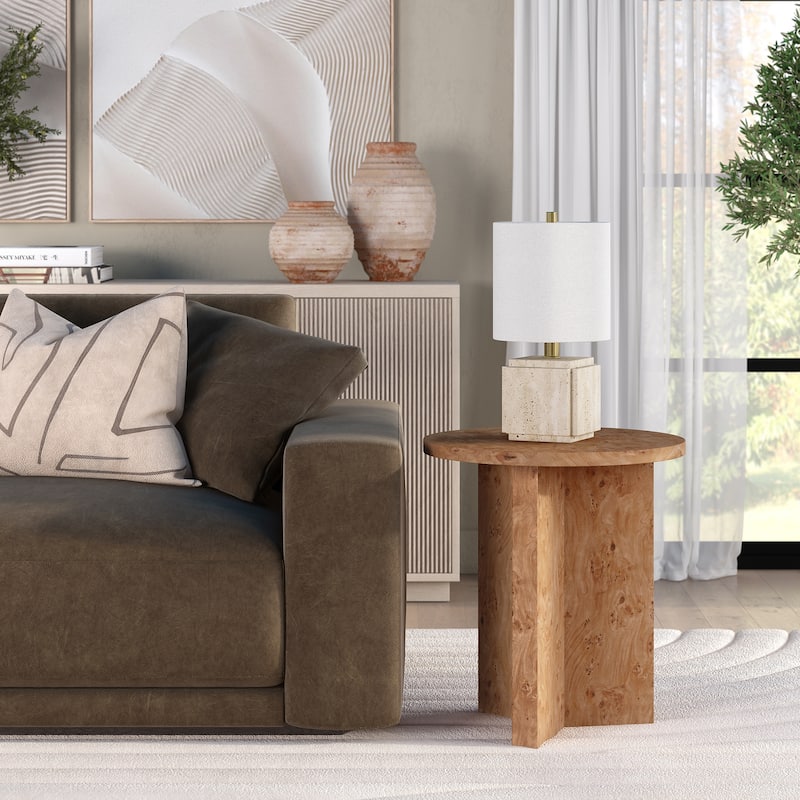 Anders 20" Wide Burled Side Table - 20" Wide