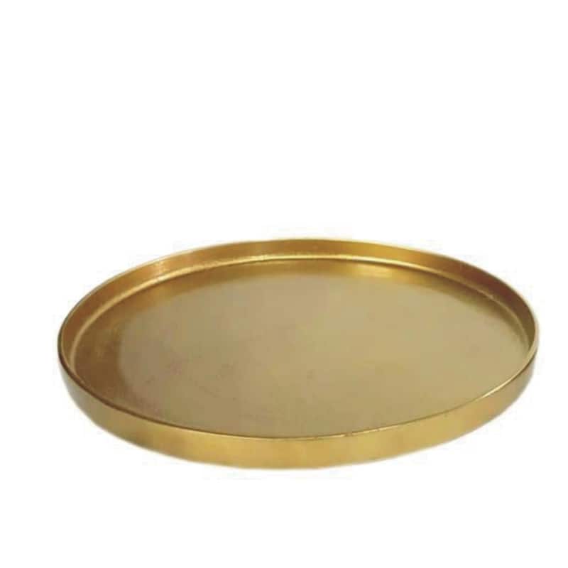Lg. Alum. Round Plate 9.45"Dia Antique Brass -ST