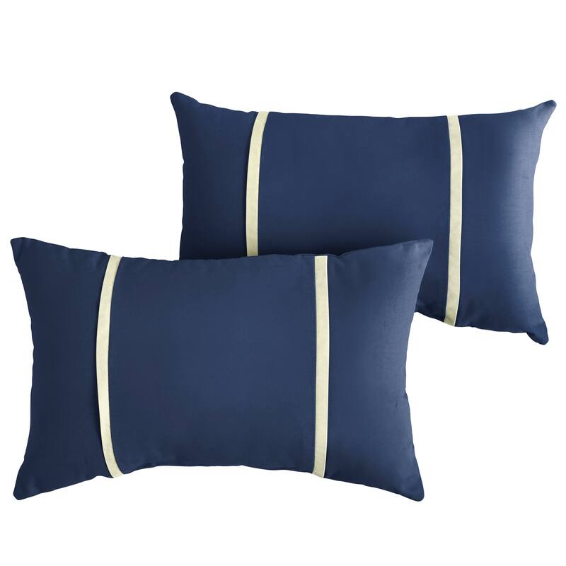 Sorra Home Sunbrella Outdoor Double Petite Flange Pillow Set of 2