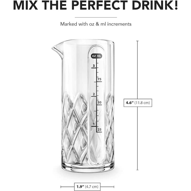 Final Touch Glass Yarai Measuring Jigger for Liquor - 3.4 Oz