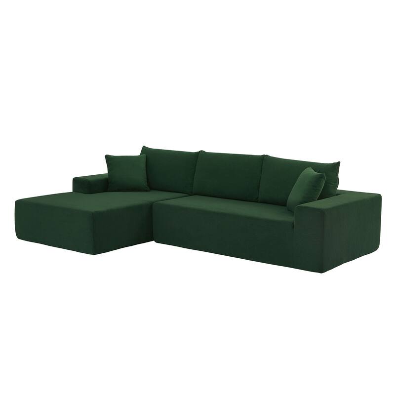 Green 108.5" Modular L-Shaped 3-Seater Sofa with Reversible Chaise