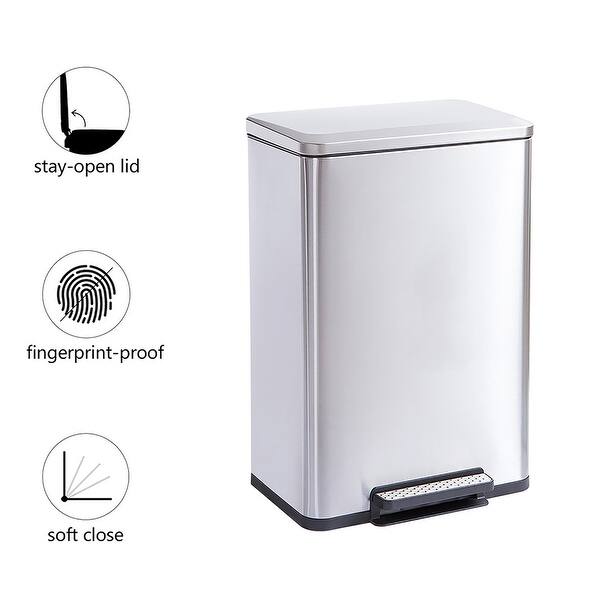 Kitchen trash can step open