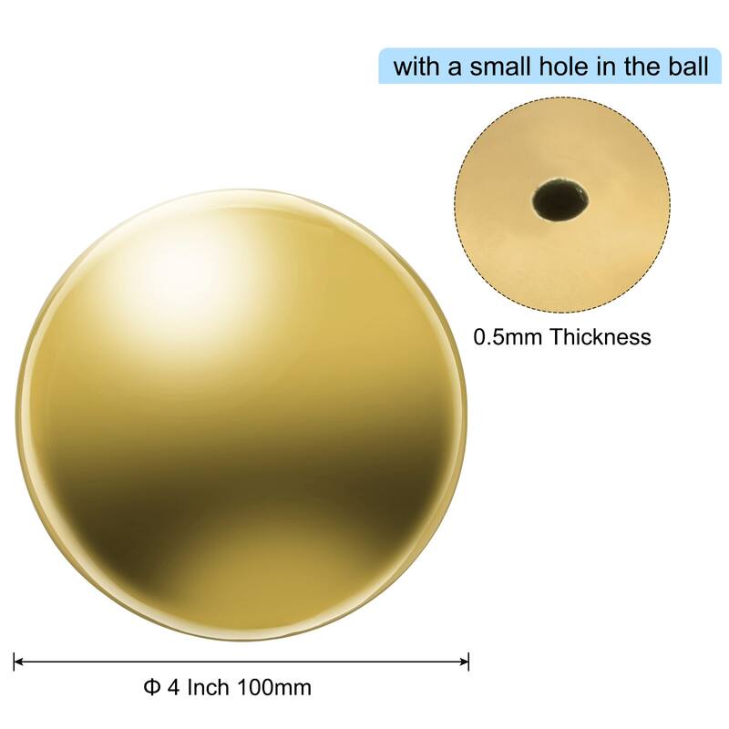 Gazing Ball Stainless Steel Gazing Globe Mirror Sphere - Gold Tone - 4 Inch Dia - 4 Inch Dia