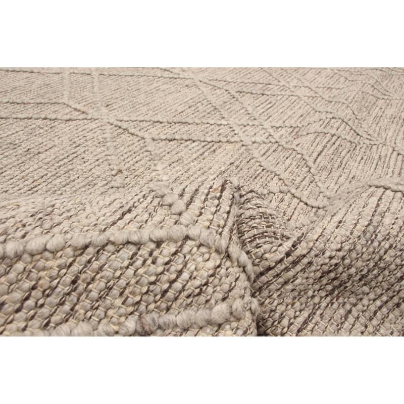 ECARPETGALLERY Braid weave Sienna Khaki Wool Rug - 5'0 x 7'9