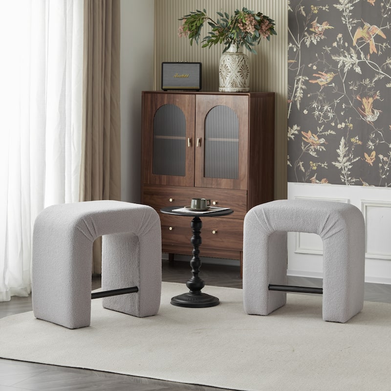 Modern 24 " Set of 2 Dining Chairs with Plush Cushioned Seats Wooden Legs for Kitchen Island Dining Room Living Room Bedroom - Grey
