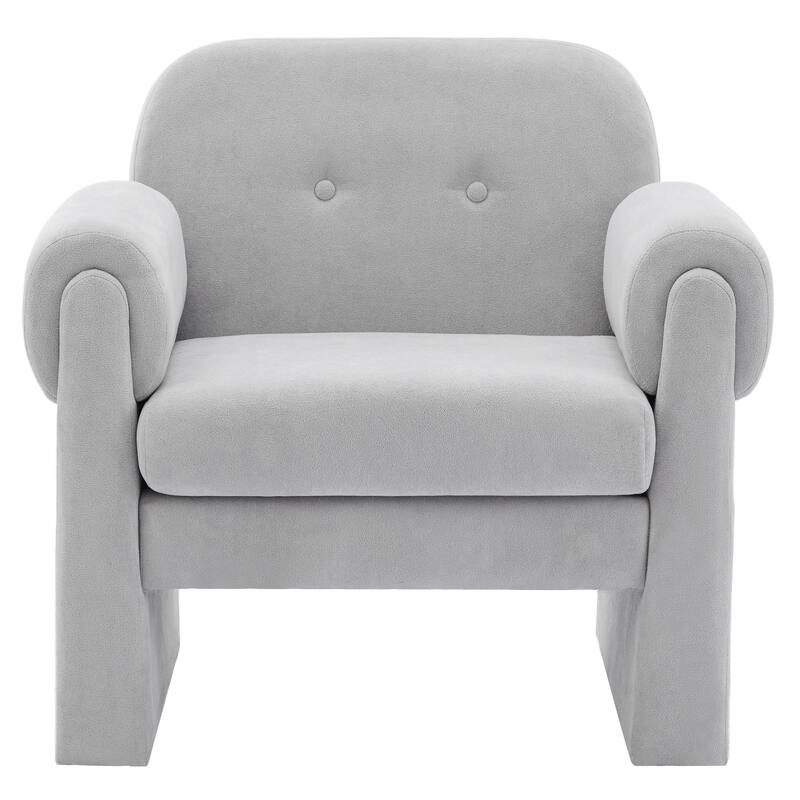 Modern Cloud Velvet Accent Chair with Removable Cushion for Living Room - Light Grey