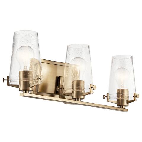 Kichler Lighting Alton 24 in. 3-Light Champagne Bronze Vanity Light with Clear Seeded Glass