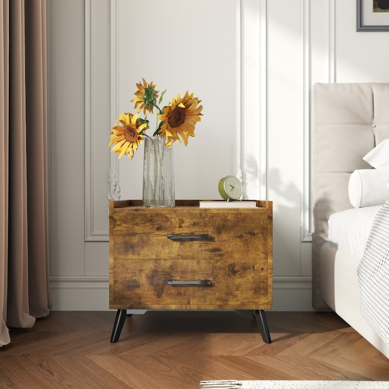 Edge Protection Design 2-Drawer Nightstand