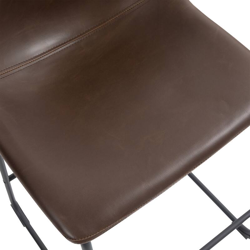 Carbon Loft Richard Faux Leather and Iron Counter Stool (Set of 2)