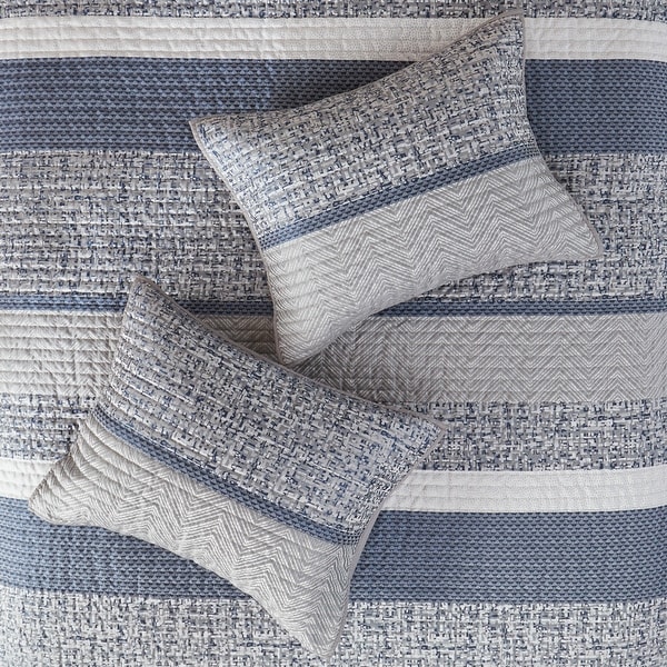 Madison Park Melody 6 Piece Reversible Jacquard Quilt Set