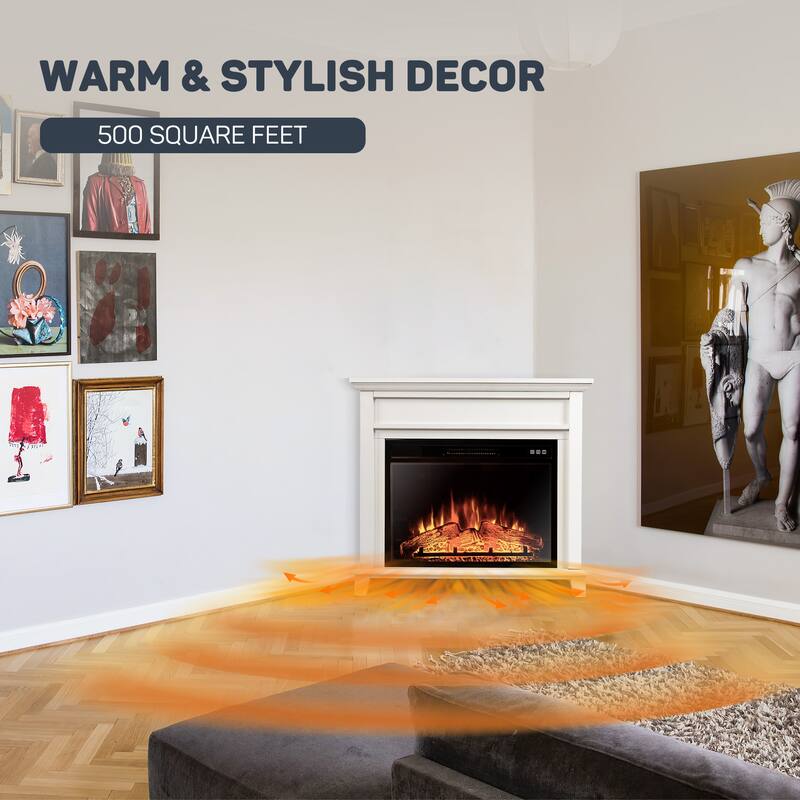 31.65'' /47.6'' Freestanding Electric Fireplace With Mantel