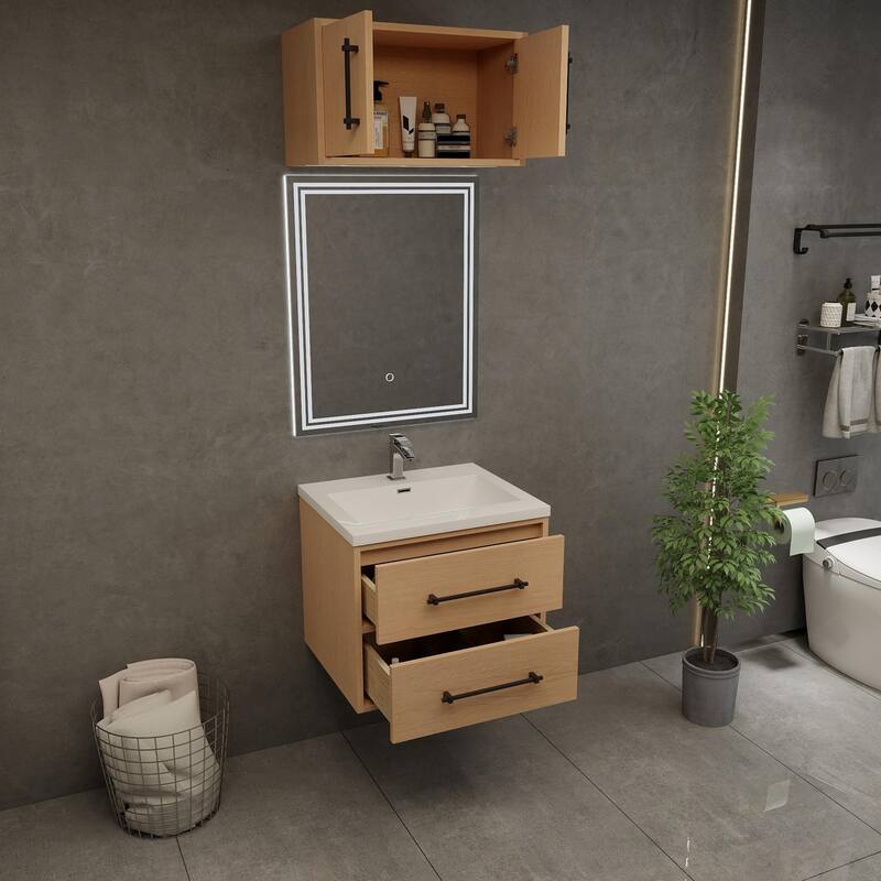 Victoria 24'' Wall-Mounted Vanity Set with Motion Sensor LED light Top Cabinet