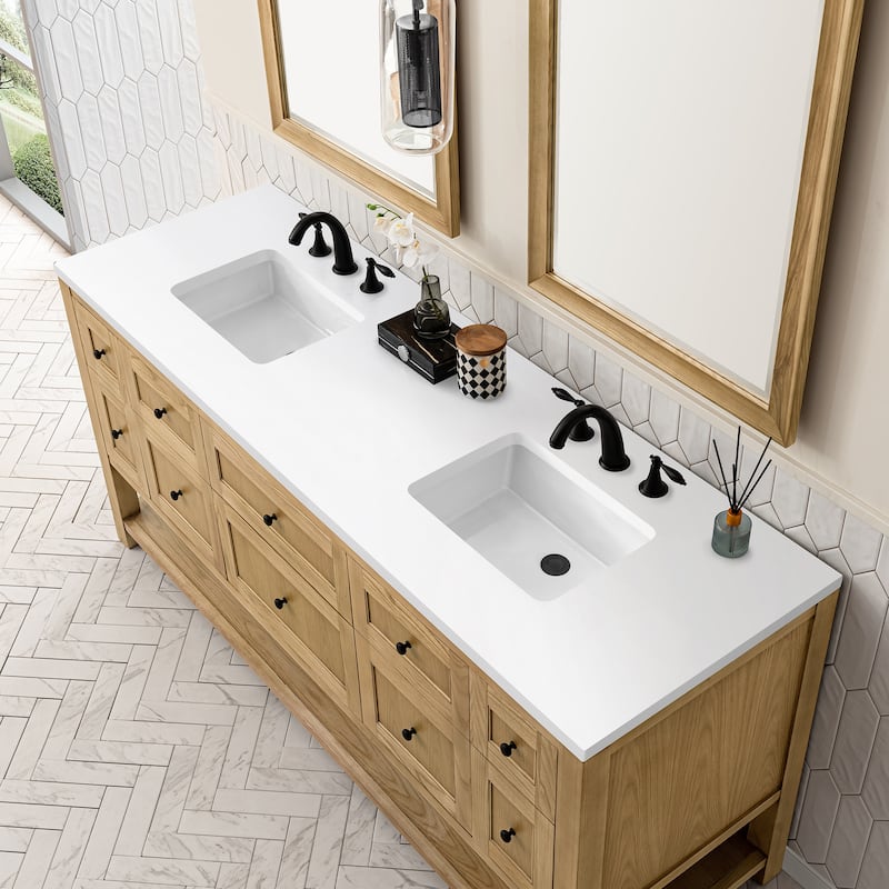 James Martin Vanities Breckenridge 72" Double Vanity, Light Natural Oak