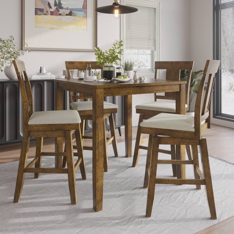 CraftPorch Luxury Swivel Counter Dining Set