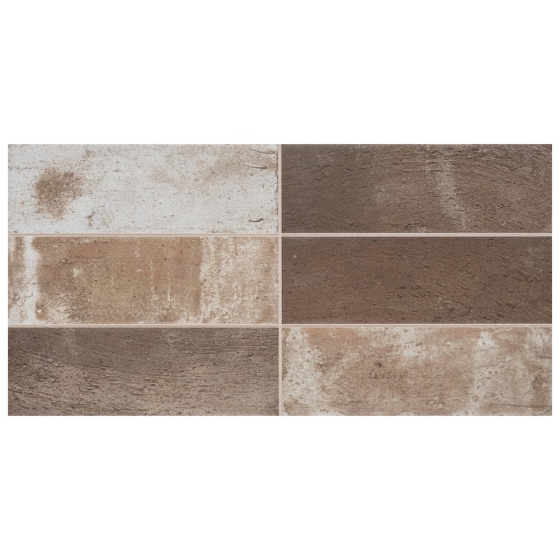 Merola Tile Kings Mud Cocoa 7-7/8" x 15-3/4" Ceramic Wall Tile