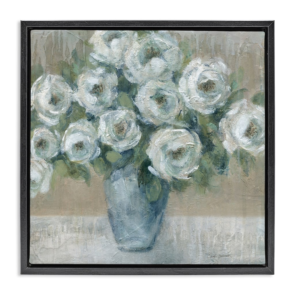 Stupell Round Painted Roses Framed Floater Canvas Wall Art Design By Carol Robinson