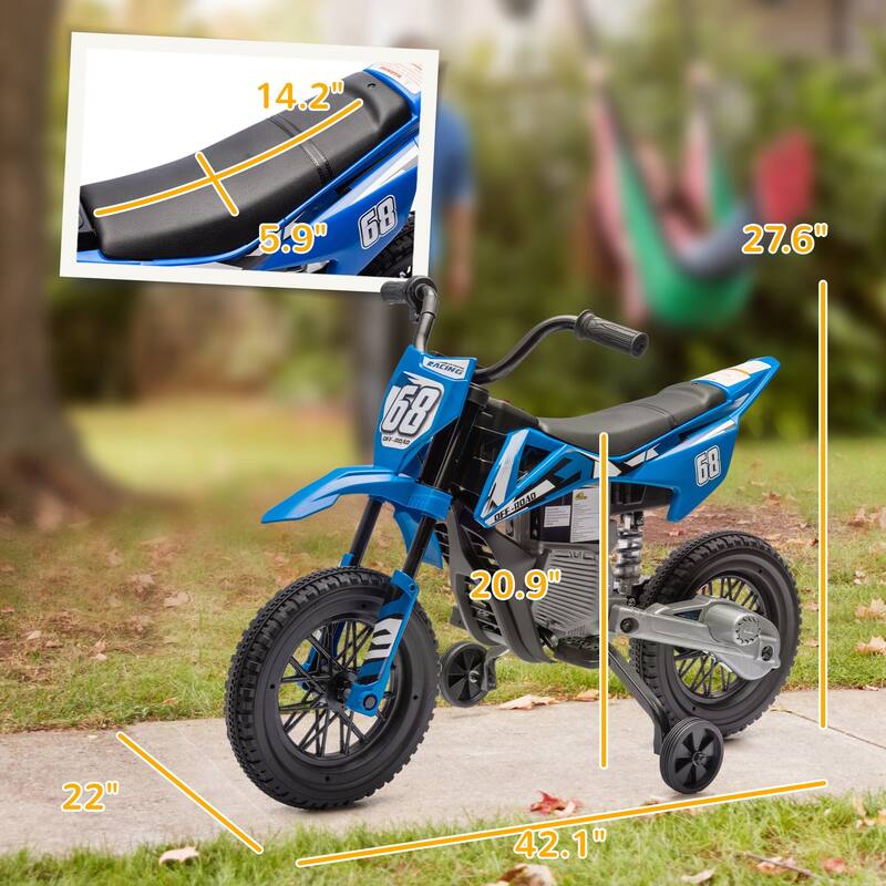 Qaba 12V Kids Motorcycle W/ Twist Grip Throttle, Rear Suspension