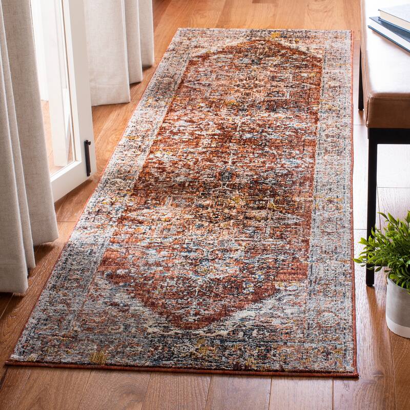 SAFAVIEH Limitee Marla Traditional Oriental Vintage Rug - 2'3" x 7' Runner - Beige/Rust